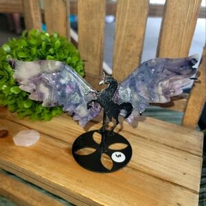 Crystal Fluorite Unicorn/ Butterfly Wings